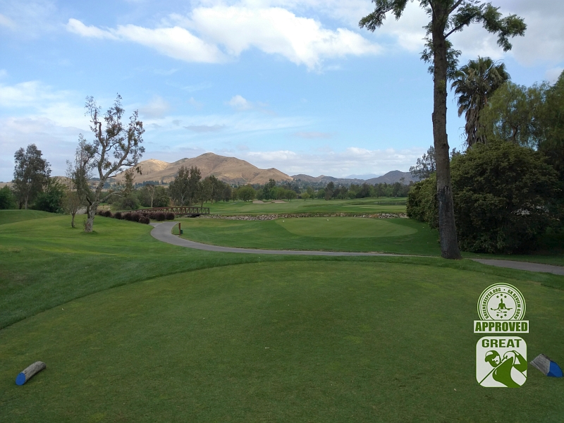 Goose Creek Golf Club Mira Loma California GK Review Guru Visit - Hole 18 view from Tee Box