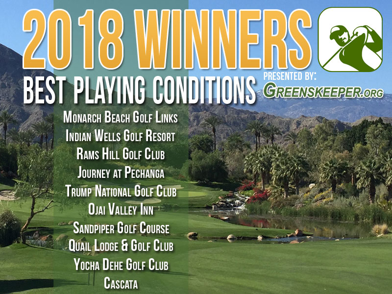 2018 Best Playing Conditions by Greenskeeper.Org